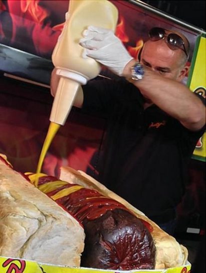 Worlds largest hot dog