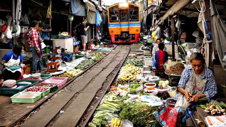Worlds most dangerous market: Maeklong Railway Market