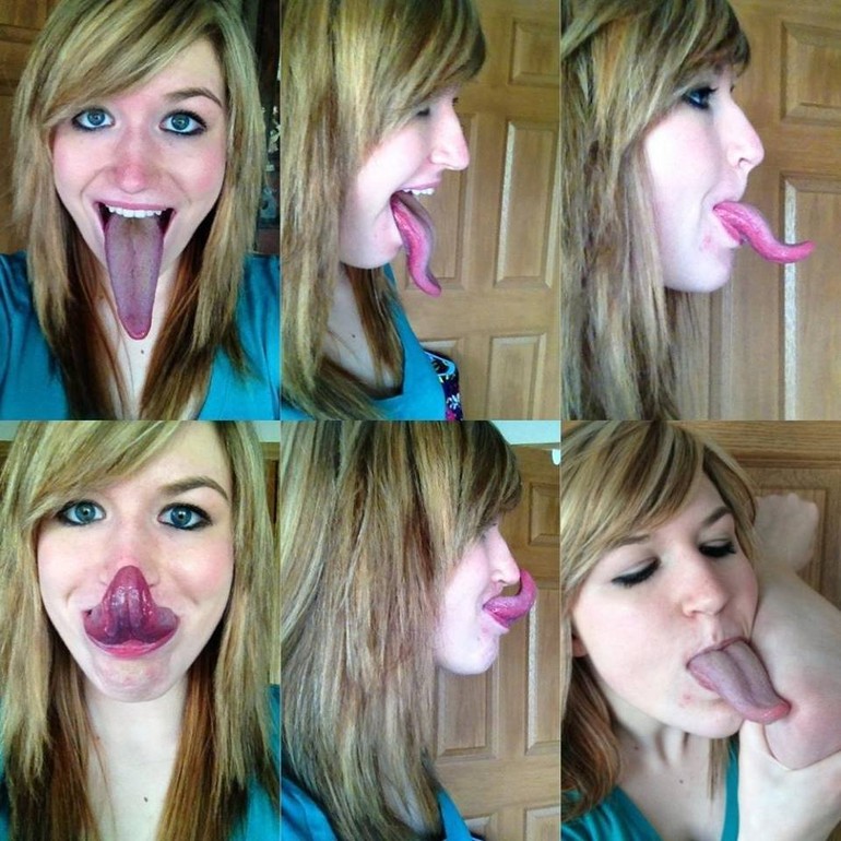 Worlds longest tongue: Adrianne Lewis