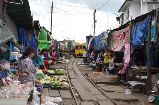 Worlds most dangerous market: Maeklong Railway Market